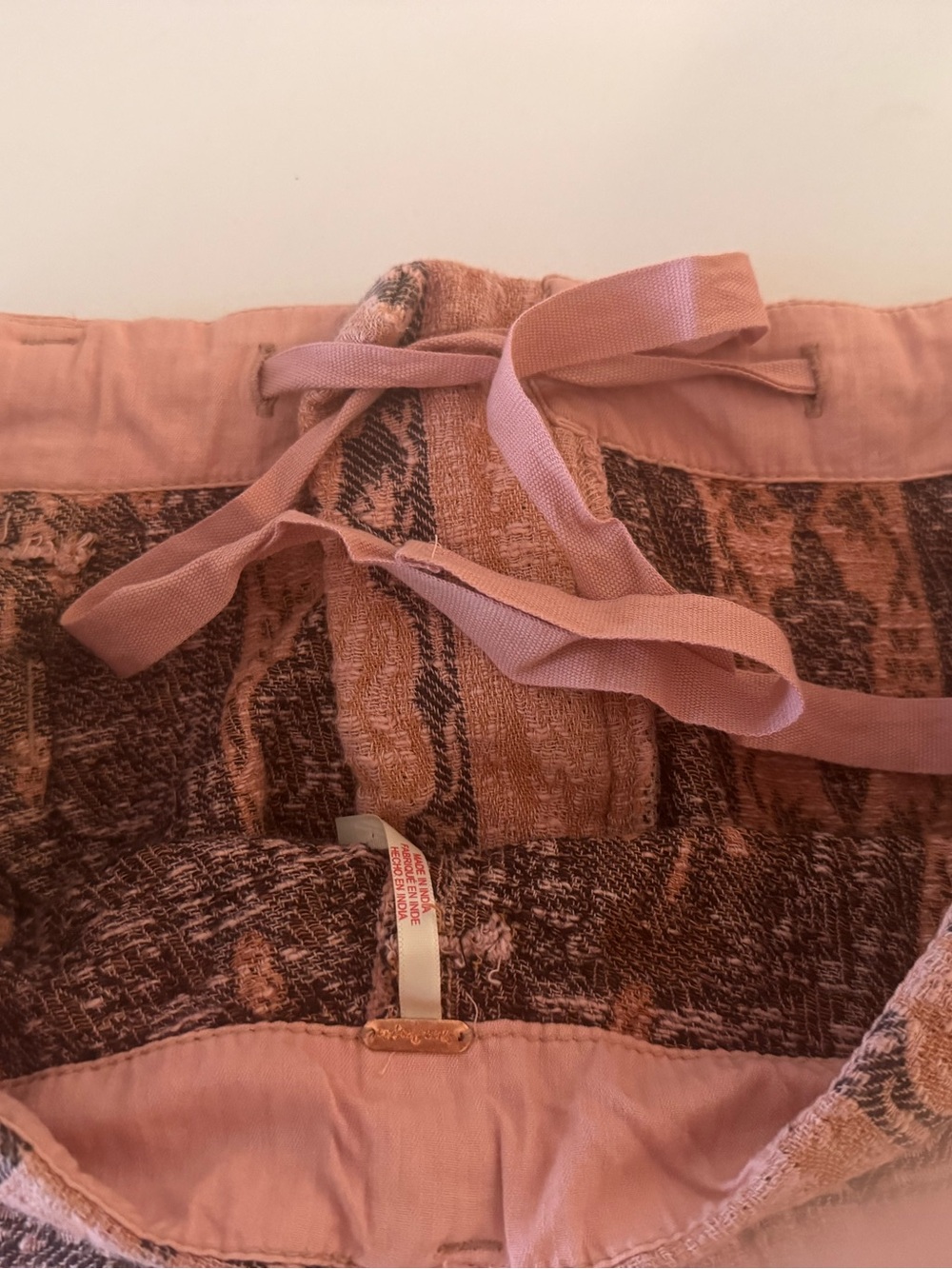 Free People Rose-Tan Printed Slouchy Straight-Leg Pants - Picture 10 of 10